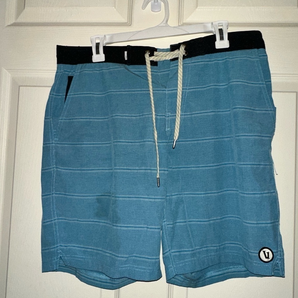 Vuori men’s blue drawstring swim shorts 32 beach summer vacation